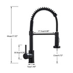 Matt Black Monobloc Kitchen Sink Mixer Tap with Pull Out Hose Spray Single Lever — on a clean white background