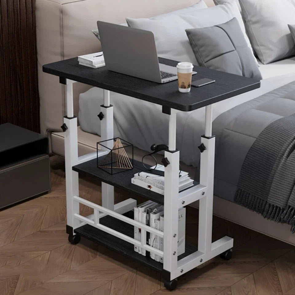 Adjustable Height Small PC Computer Desk Mobile Overbed Table Laptop Stand Shelf — alternate product view 4