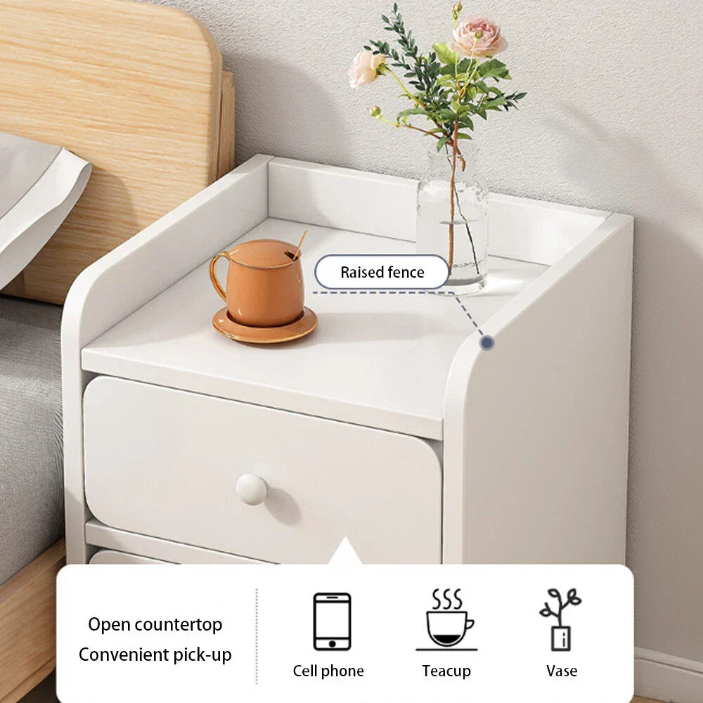 Bedside Table White Drawer Cabinet — alternate product view 6
