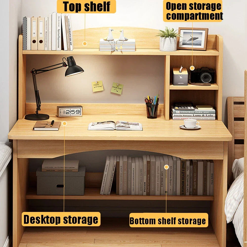 Computer Desk Study Table Writing Shelves Home Office Wooden Workstation Laptop — alternate product view 8