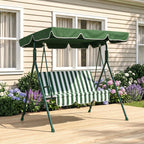 3-Seat Swing Chair Garden Swing Seat with Adjustable Canopy for Patio Green — main product view