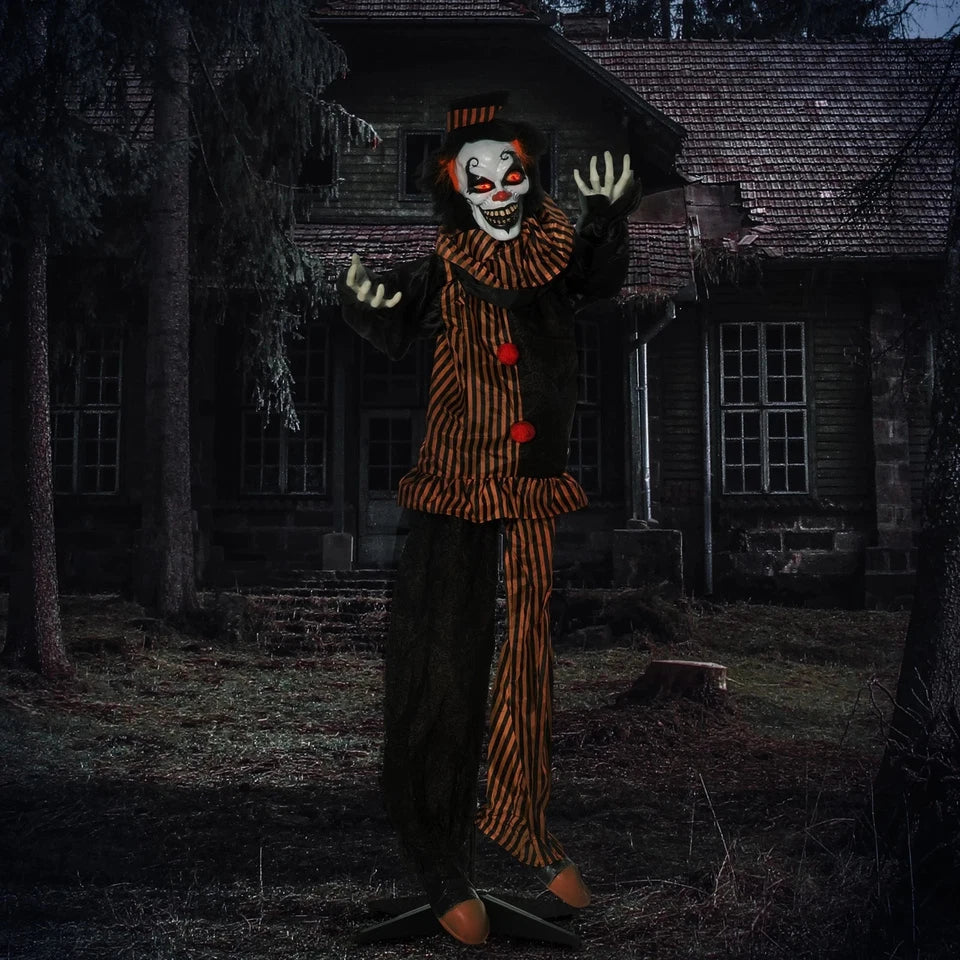 67" Animated Prop Circus Clown, Indoor Outdoor Halloween Decorations — alternate product view 4