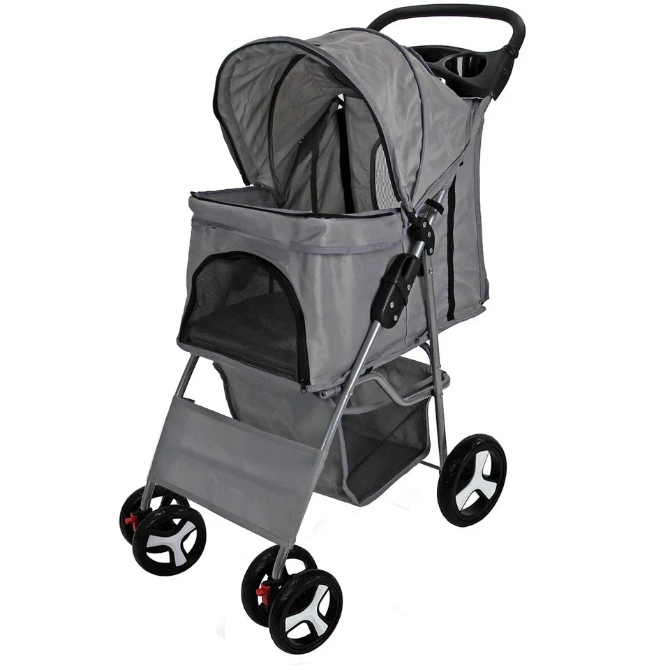 Pet Stroller Dog Cat Puppy Pram Pushchair Travel Cart Jogging Buggy Carrier — alternate product view 15