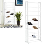 10 Tier Shoe Rack Stand Footwear Organiser Storage Metal Shelf 30 Pairs Unit — White — product view