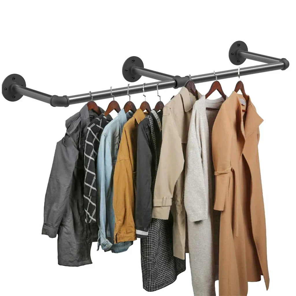 6ft Heavy Duty Clothes Rail Pipe Garment Rack Wall Mounted Hanging Clothing Pole — alternate product view 7