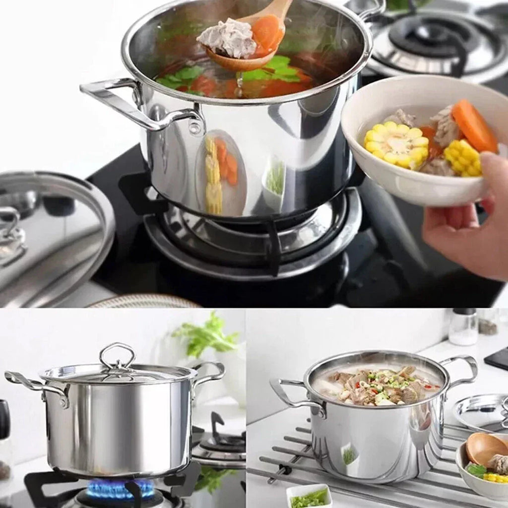Stainless-Steel Cookware Set with Glass Lids — Silver — alternate product view 8