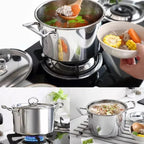 Stainless-Steel Cookware Set with Glass Lids — Silver — alternate product view 8
