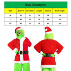 Adult Santa Grinch Costume Xmas Cosplay Men Christmas Santa Fancy Dress Full Set — alternate product view 5