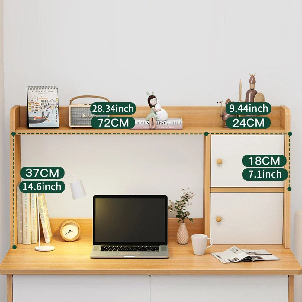 Wooden Computer Desk Home Office Writing Desk Study Table Workstation Cabinet UK — alternate product view 5