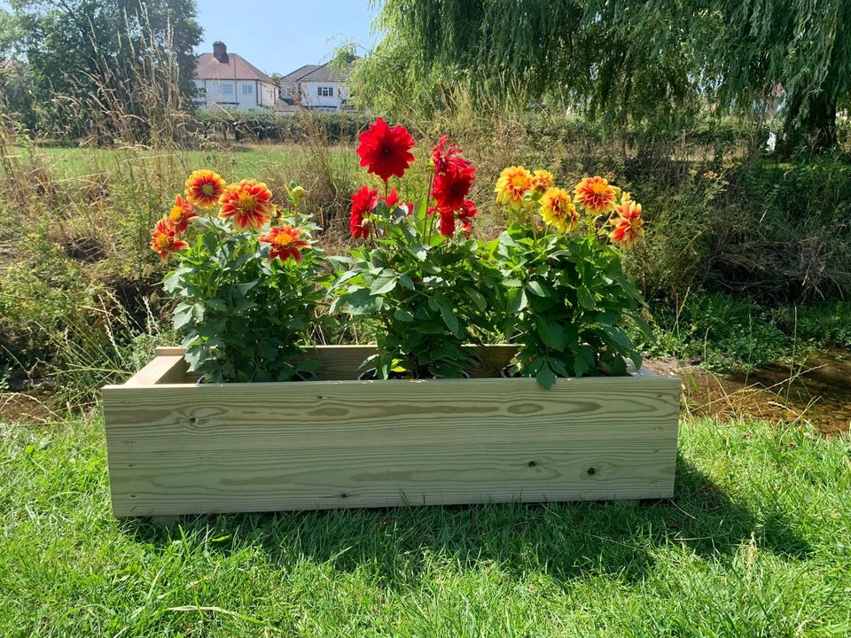 Long Garden Wooden Planter Trough Veg Wood Flower Boxes READY MADE — alternate product view 2