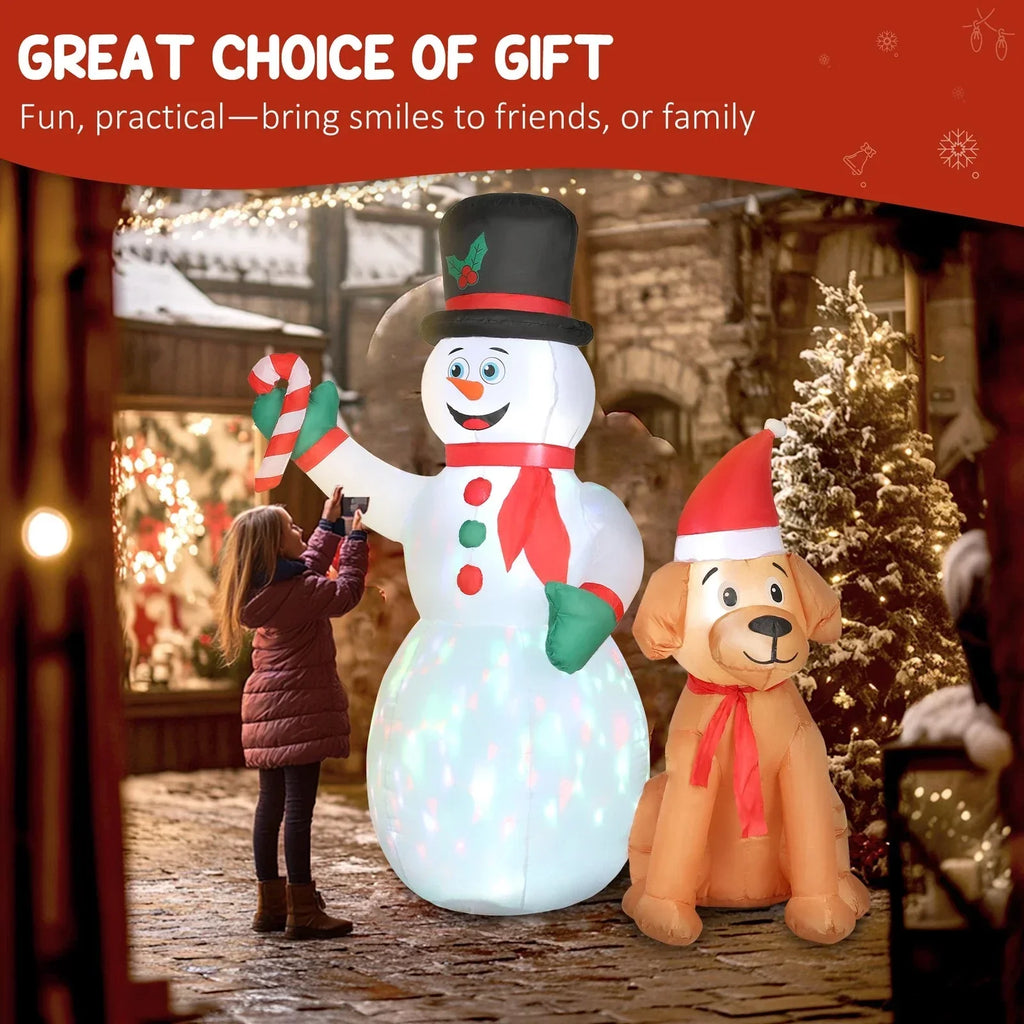 6FT Christmas Inflatables Snowman & Dog for Indoor Outdoor Decor — alternate product view 6