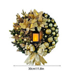 30cm Christmas Wreath Decor Artificial Bowknot Garland for Home Front Door Xmas — on a clean white background