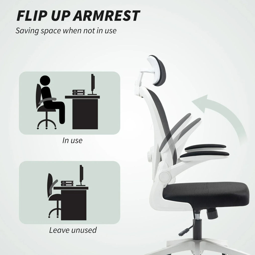 Ergonomic Mesh Office Chair with Headrest, Lumbar Support, Black — alternate product view 6