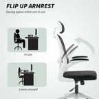 Ergonomic Mesh Office Chair with Headrest, Lumbar Support, Black — alternate product view 6