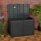 Garden Storage Box Deck Chest 190L Wood Structure Lockable Patio Balcony Grey — alternate product view 2