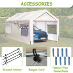 Carport 10x20ft Car Canopy Garage UV-Proof Waterproof SUV Boat Heavy Duty White — alternate product view 9