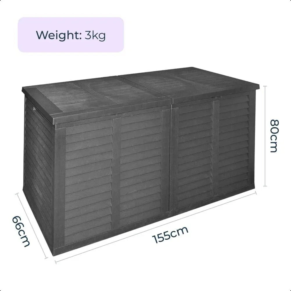 Large Outdoor Storage Box Garden Plastic Patio Container Chest 750L — on a clean white background