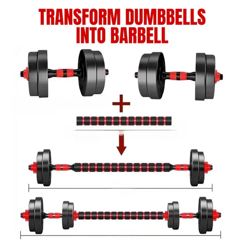 20kg Dumbbells Barbell Set with Connecting Rod — on a clean white background