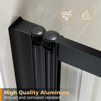 5 Folding Bath Shower Screen Black / Chrome Frame Wet Room Glass Panel 1200 x 1400mm — alternate product view 13