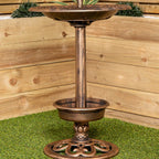 110cm Bronze Effect Resin Garden Bird Bath & Table with Solar Light — alternate product view 5