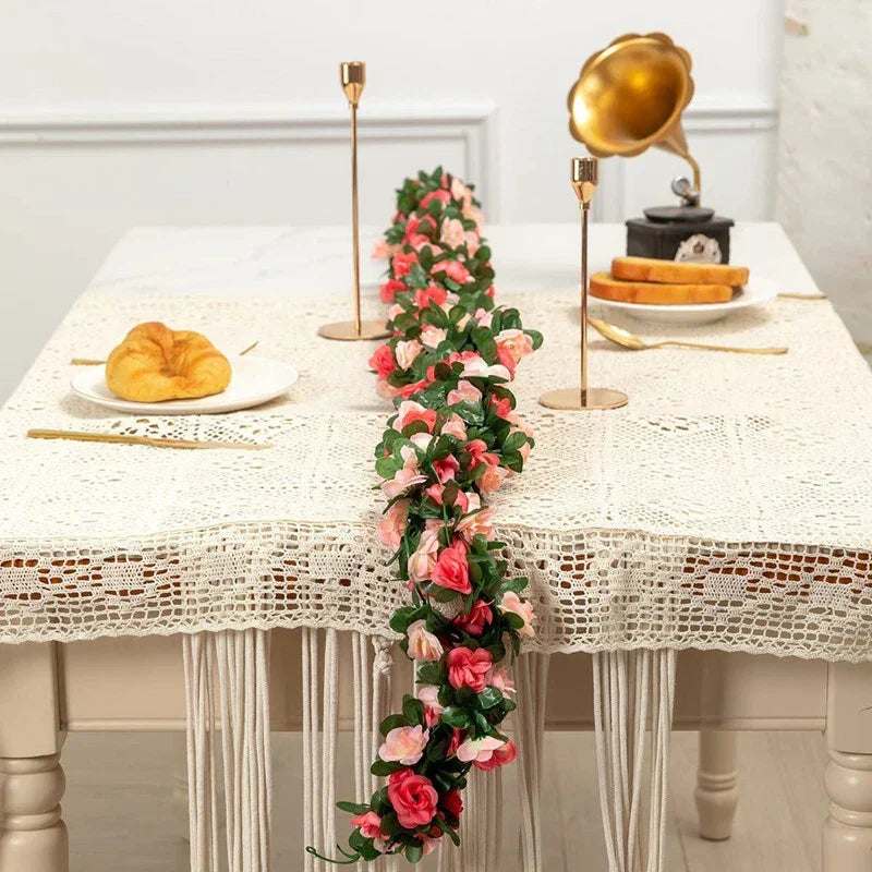 6pcs pink 48 FT Flower Garland Fake Rose Vine Artificial Flowers Hanging decor — alternate product view 5
