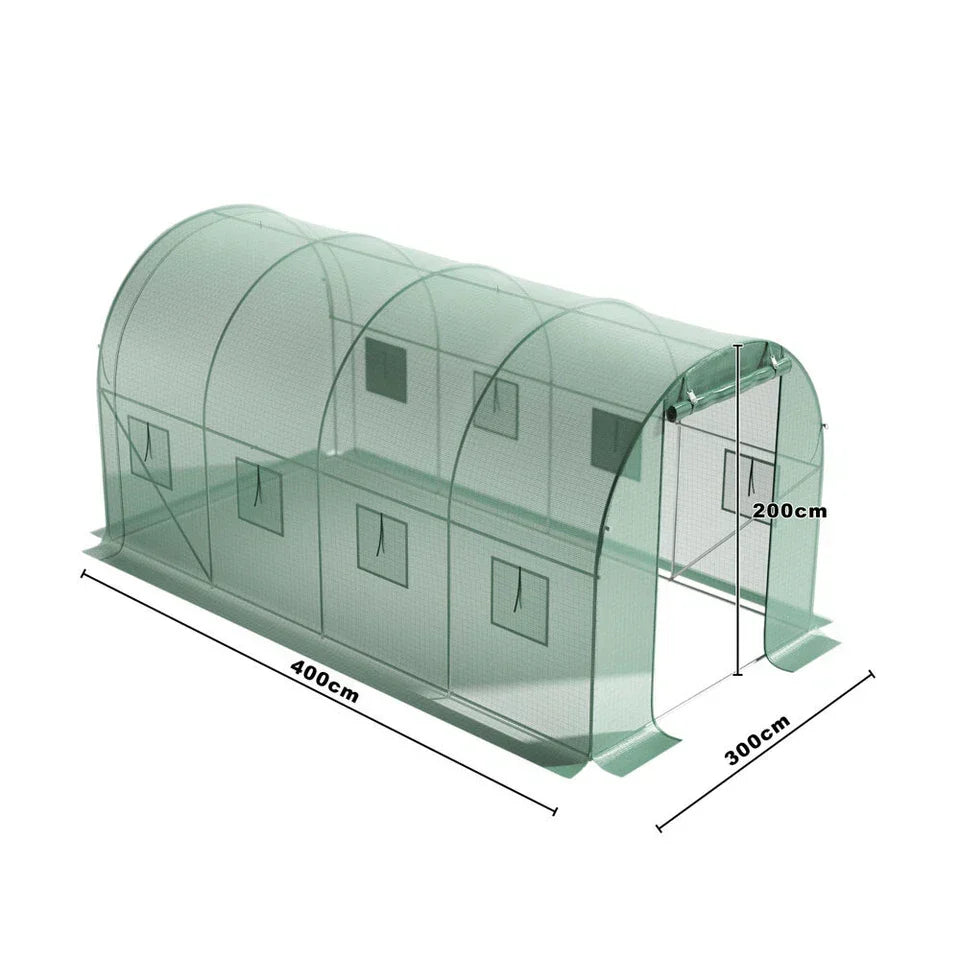 Walk-in Greenhouse Galvanised Frame Polly Tunnel Patio Garden Outdoor Polytunnel — 4x3x2m — product view