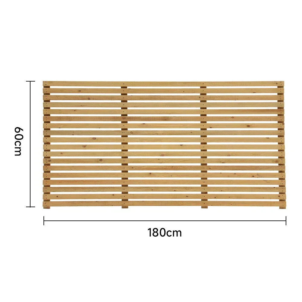 6ft Contemporary Slatted Rough Sawn Treated Fence Panel — 2x6ft ( 60x180cm ) — on a clean white background