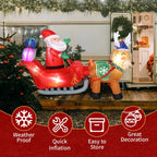 7FT Christmas Inflatable Santa Claus Sledge Sleigh Reindeer Blow Up Xmas Garden — alternate product view 8
