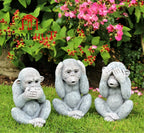 3 Wise Monkey Garden Ornaments See, Speak, Hear No Evil Monkey — alternate product view 5