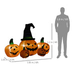 6ft Inflatable Halloween Large Pumpkin in Hat w/ Four Small Pumpkin LED — on a clean white background