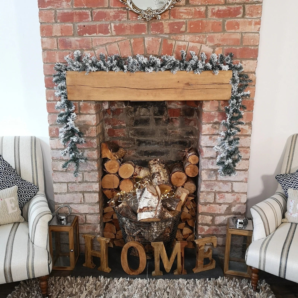 9ft (2.7m) Premier Christmas Snow Flocked Woodcote Fir Garland — main product view