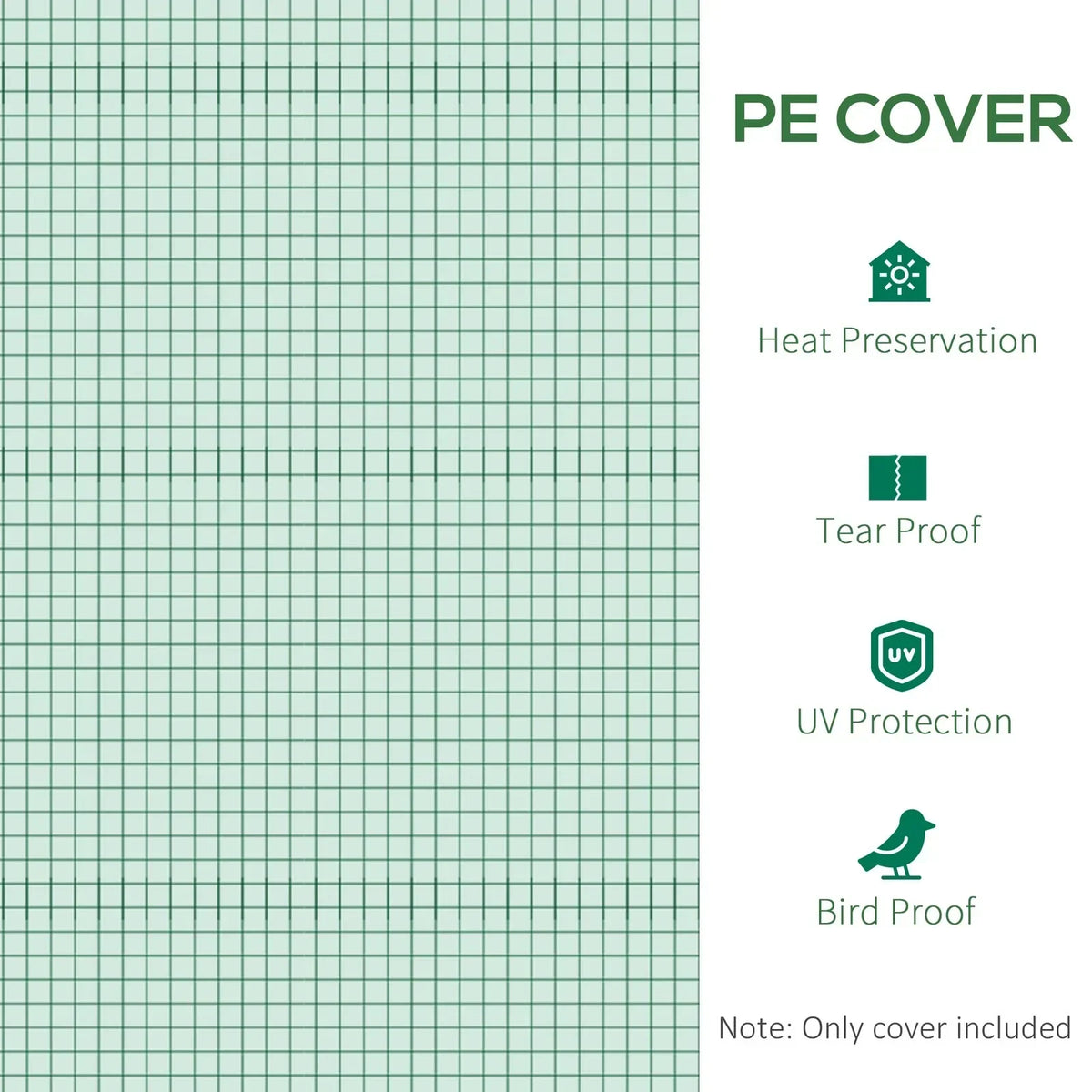 3 x 2 x 2m Greenhouse Replacement Cover ONLY for Tunnel Greenhouse — alternate product view 7