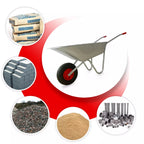 65L Wheelbarrow Heavy Duty Galvanised Home Garden Metal Cart with Pneumatic Tyre — alternate product view 7