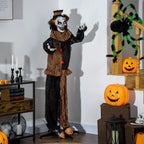 67" Animated Prop Circus Clown, Indoor Outdoor Halloween Decorations — alternate product view 2