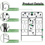 Garden Fence 5 Panels Metal Wrought Iron Railings Decorative Fencing — on a clean white background