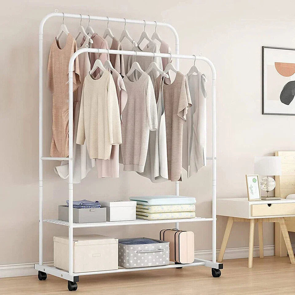 Industrial Pipe Garment Rack Coat Stand Rolling Clothe Rails — alternate product view 5