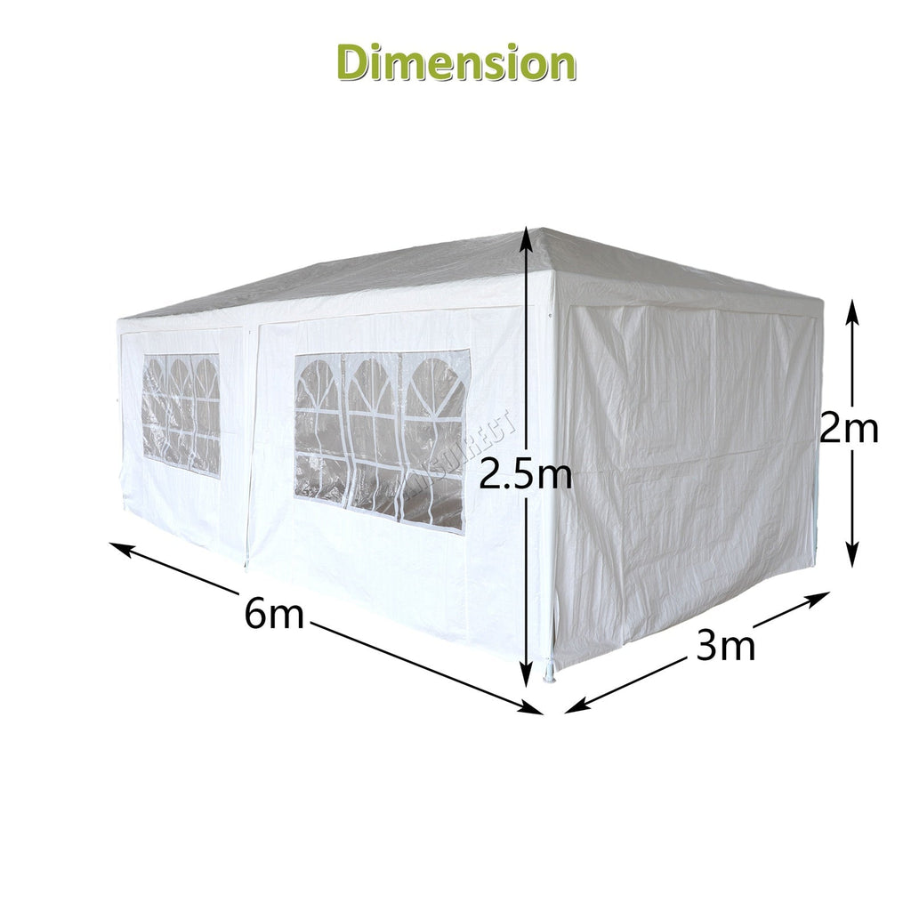 3x6m Garden PE Gazebo Party Wedding Camping — on a clean white background