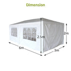 3x6m Garden PE Gazebo Party Wedding Camping — on a clean white background