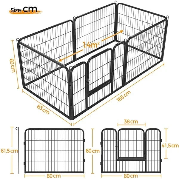 6 Panel Pet Playpen Heavy Duty Puppy Dog Pen Cat Rabbit Fence Foldable 60cm High — alternate product view 7
