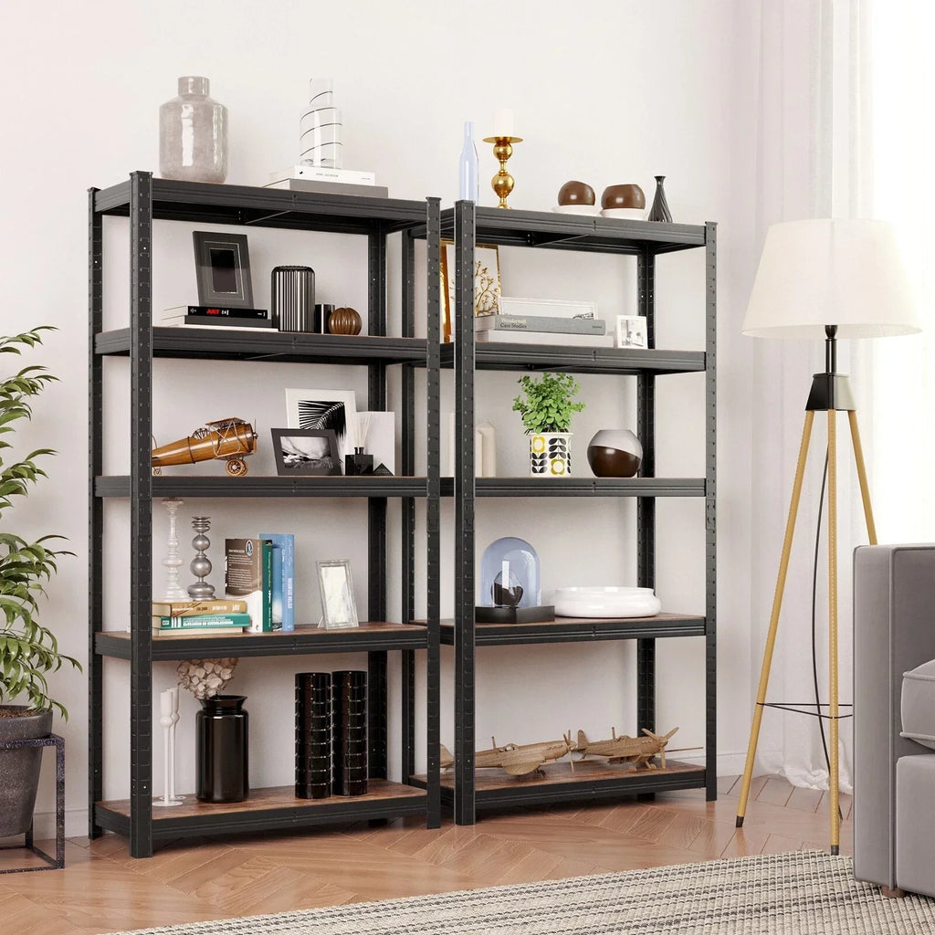 Shelving Unit 650kg Load Capacity Industrial Adjustable Rustic Brown — alternate product view 2
