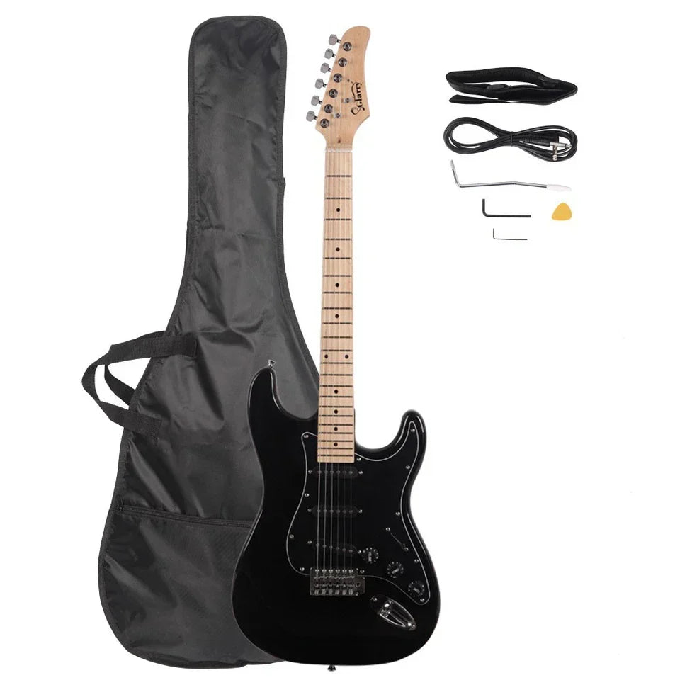 Glarry GST Electric Guitar W/ Pickguard 3 Single Pickup Bag Strap Wire Plectrum — alternate product view 3