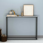 Wooden Free Standing Hallway Console Table Living Room Shelf Display Metal Legs — Grey — product view