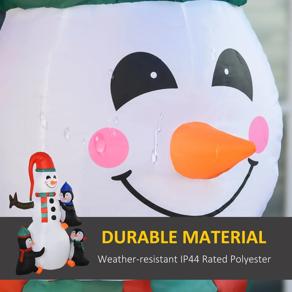 6ft Inflatable Christmas Decoration Snowman Three Penguins LED Lighted Outdoor — alternate product view 6