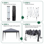 3x3M Heavy Duty Gazebo Marquee Popup Water- proof Garden Party Tent 4 WallSides — alternate product view 18