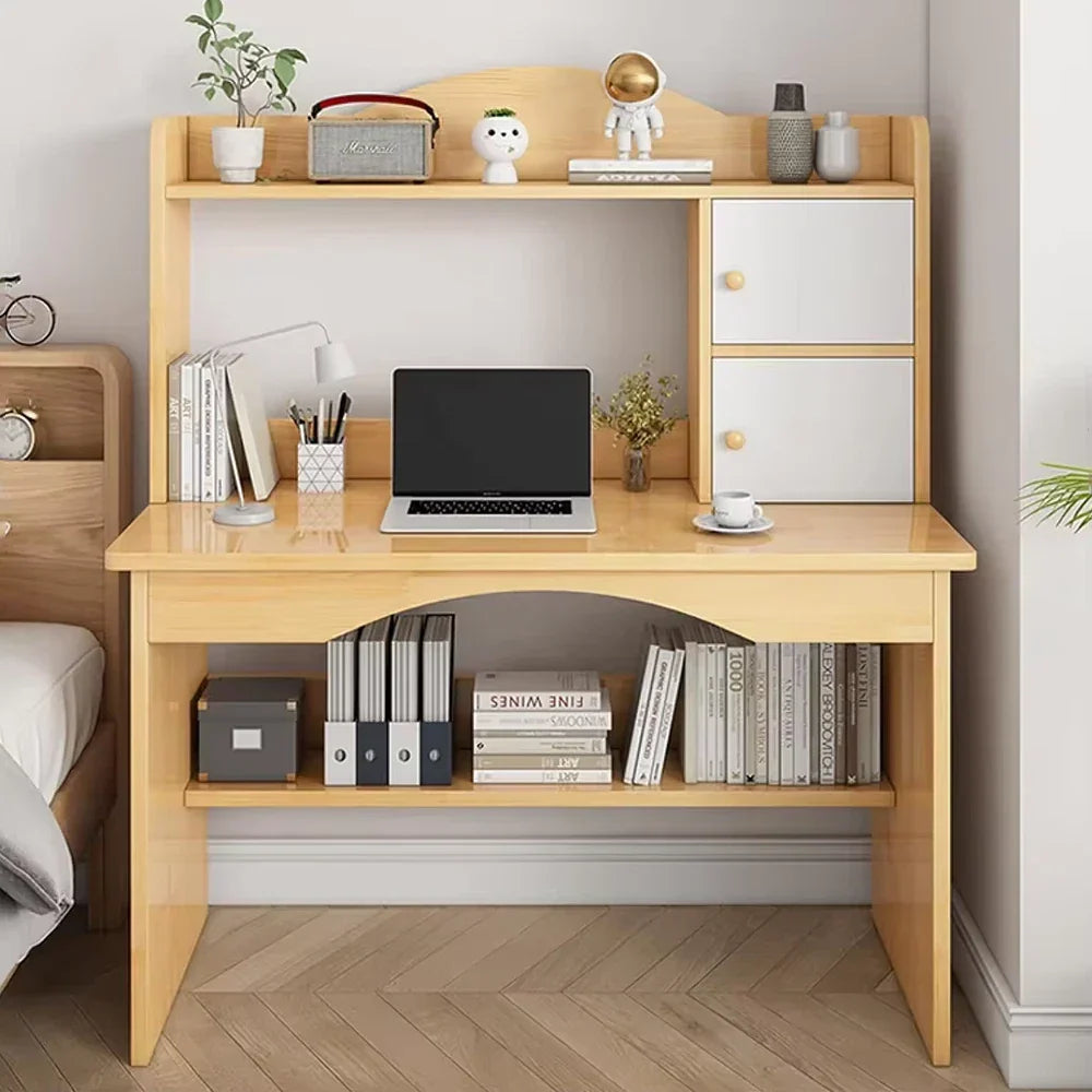 Wooden Computer Desk Home Office Writing Desk Study Table Workstation Cabinet UK — alternate product view 2