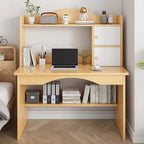 Wooden Computer Desk Home Office Writing Desk Study Table Workstation Cabinet UK — alternate product view 2