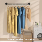 2X Super Strong Bearing Metal Pipe Clothes Rack Clothes Hanger Pole Garment Bar — alternate product view 3