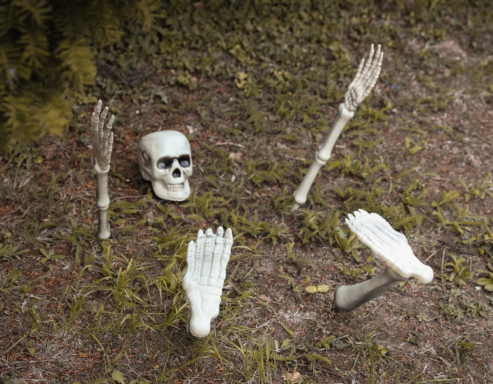 Ground Breaking Skeleton Prop Halloween Party Garden Decoration Bones — 5 PCS — product view