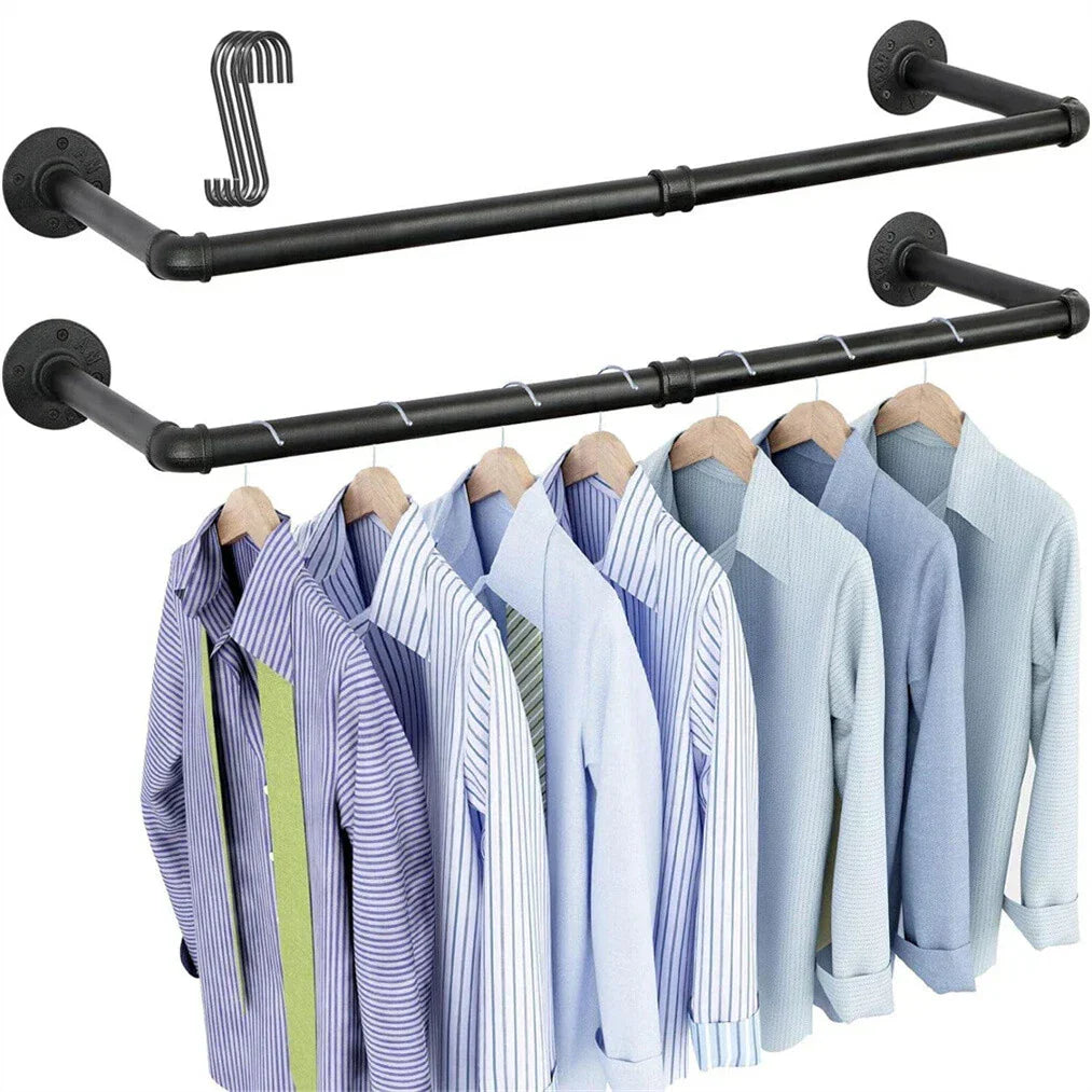 2X Super Strong Bearing Metal Pipe Clothes Rack Clothes Hanger Pole Garment Bar — alternate product view 6