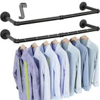 2X Super Strong Bearing Metal Pipe Clothes Rack Clothes Hanger Pole Garment Bar — alternate product view 6